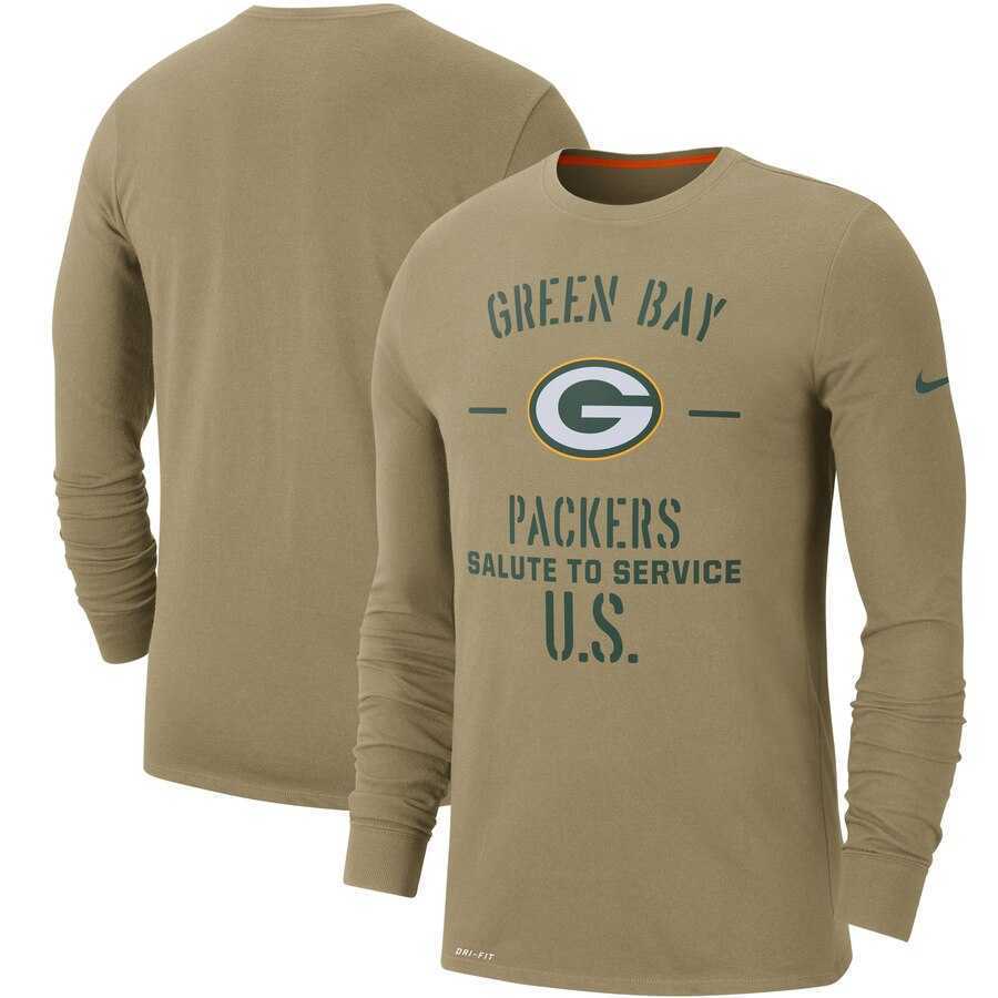 Men's Green Bay Packers Nike Tan 2019 Salute to Service Sideline Performance Long Sleeve Shirt,We sell and wholesale Men's Green Bay Packers Nike Tan 2019 Salute to Service Sideline Performance Long Sleeve Shirt on line form chian!